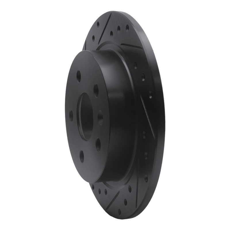 Buick Regal Brake Rotor (1) - Rear Left - R1 Concepts - Drilled & Slotted - Black - `11-`16